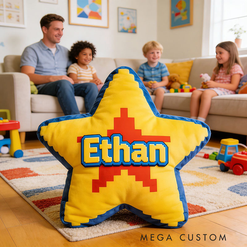 Personalized Star Shaped Pillow for Game Lovers Plush Pillow Christmas Birthday Party Gift for Kids