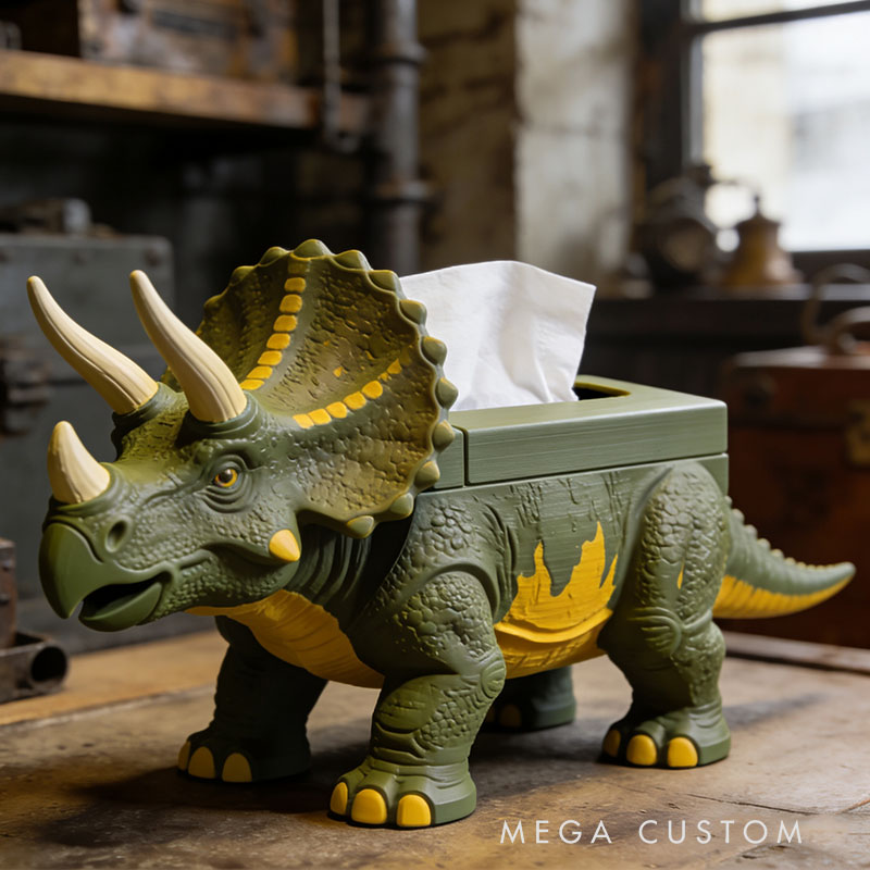 Dinosaur Tissue Box Cover 3D Printed Room Decor Cute Tissue Box Cover for Desk Room Kitchen or Bathroom