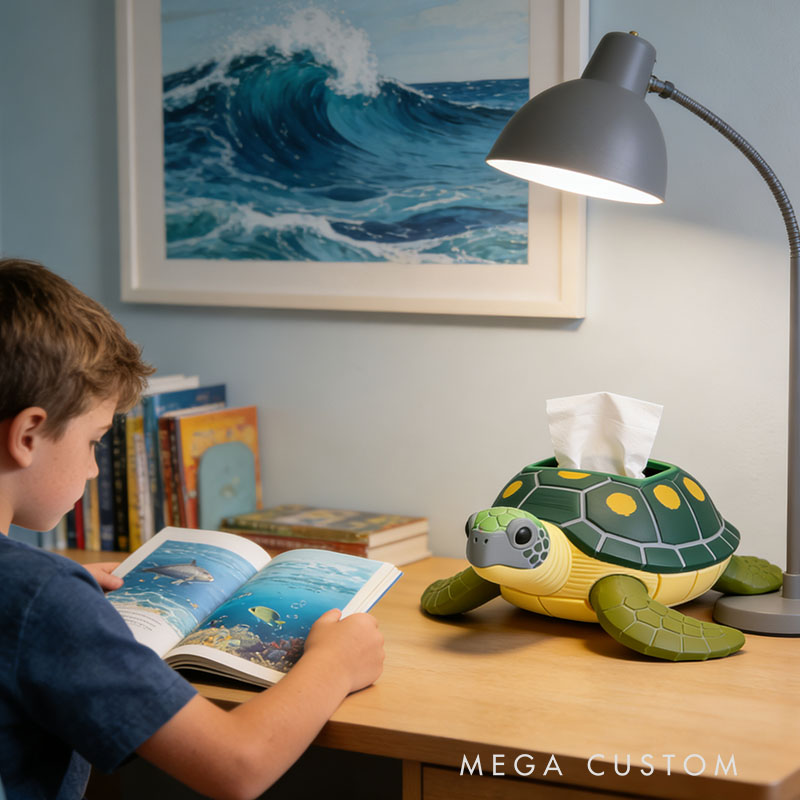 Sea ​​Turtle Tissue Box Cover 3D Printed Room Decor Cute Tissue Box Cover for Desk Room Kitchen or Bathroom