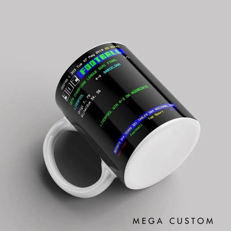 Personalized Iconic Retro Football Design Mug with Custom Text Design