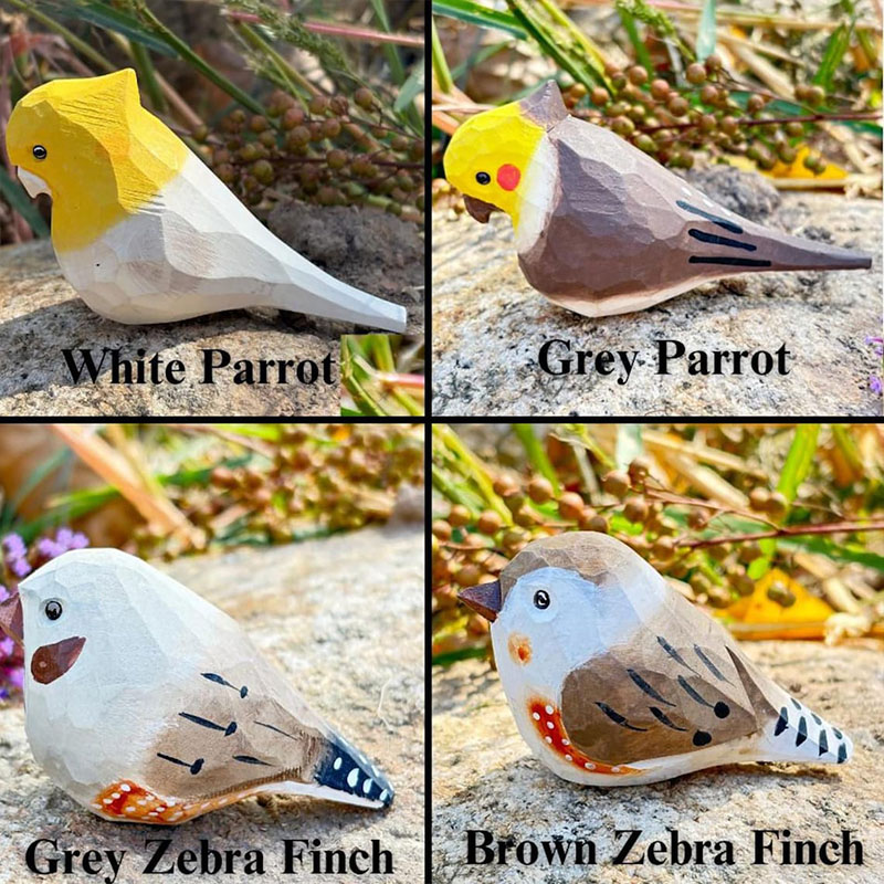 Personalized Hand Carved Wooden Bird Sculpture Custom Engraving Perfect Gift for Bird Lovers