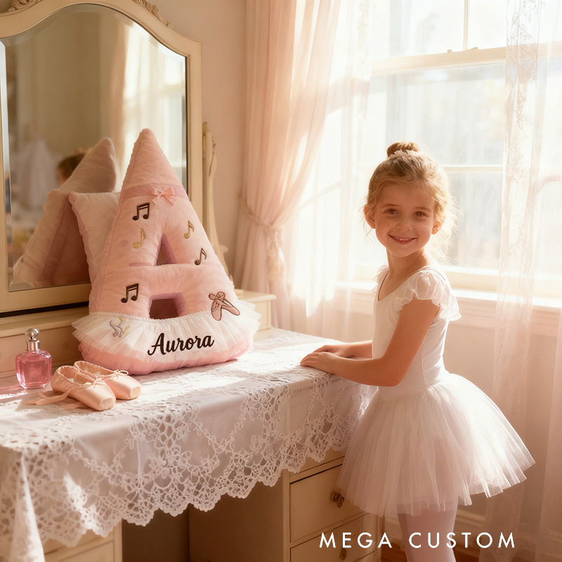 Personalized Graphic 3D Print Ballet Pillow With Your Own Name Soft Stuffed Toy for Kids Unique Decorative Cushion for Girls' Room