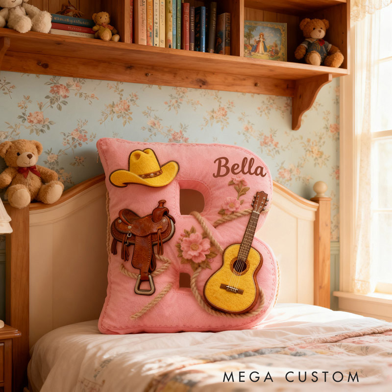 Personalized Graphic 3D Print Cowboy Hat and Saddle-Themed Throw Pillows Customizable with Your Name Perfect Gift for Her Music Lovers and Horseback Riding Enthusiasts