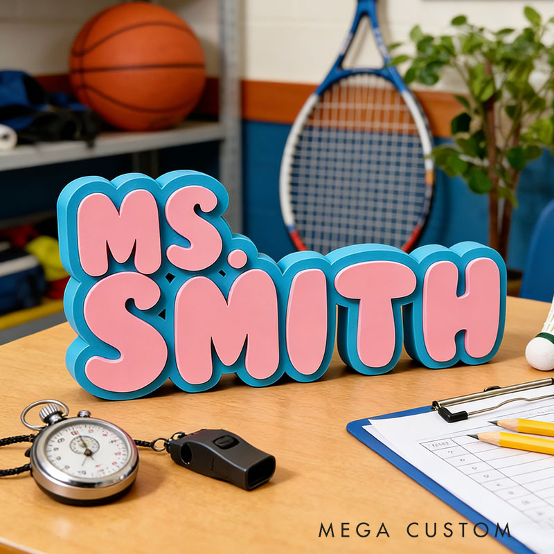 Personalized 3D Teacher Desk Name Plate Custom Name Perfect Back to School Teacher Holiday Gift