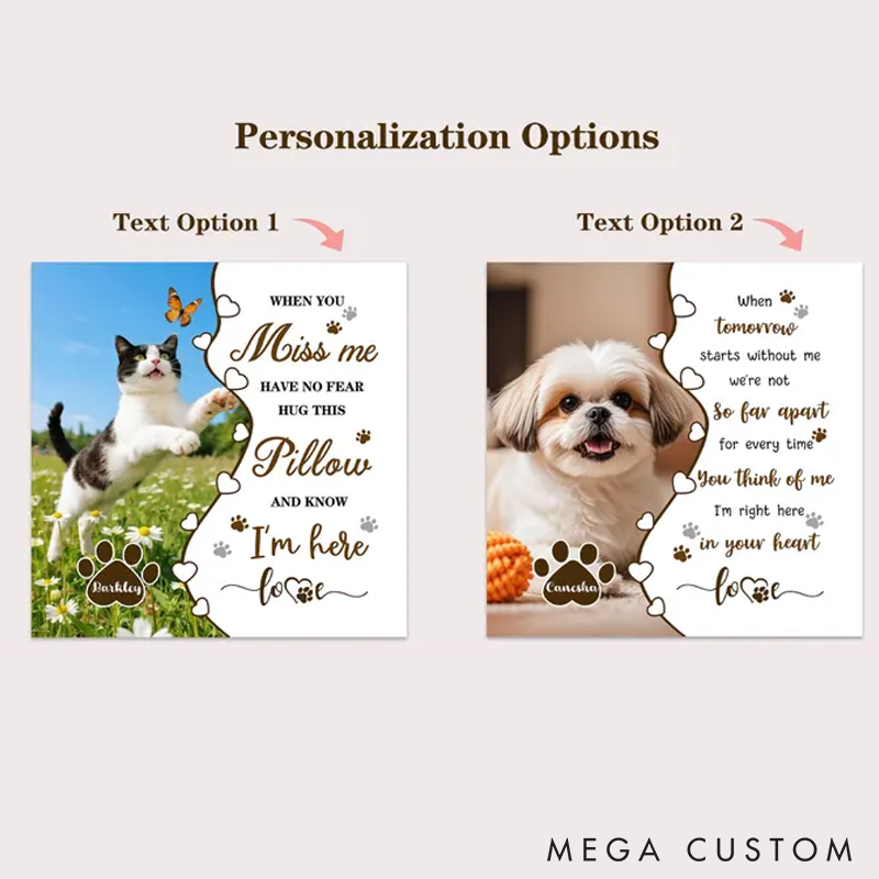 Personalized Pet Lover Custom Pet Memorial Throw Pillows