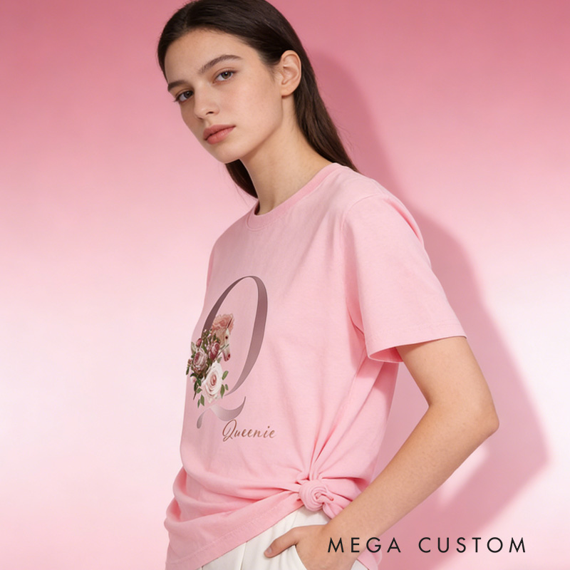 Personalized Horse Riding Initial Name Classic T-shirt for Women for Girls for Horse Lovers Riding Lovers Equestrian Lovers