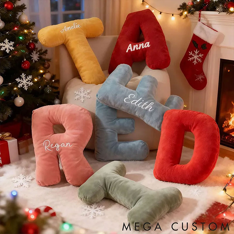 Personalized Graphic 3D Print Pillows Letter Shape Pillows Decor Christmas Gifts for Family