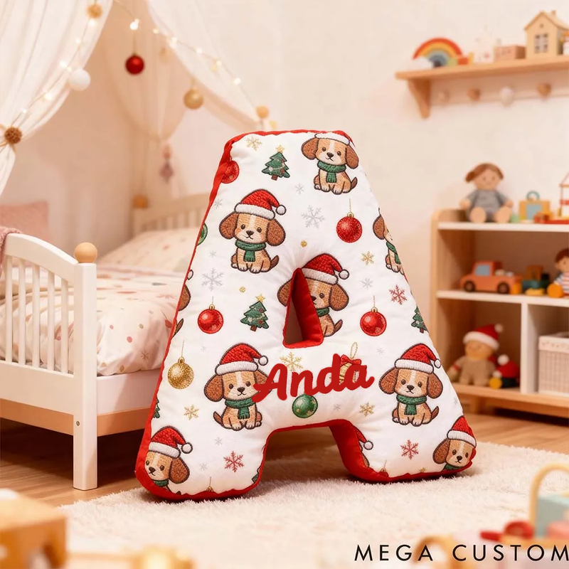 Personalized Dog Lover Funny Christmas Santa Hat Dog Graphic 3D Print Pillow