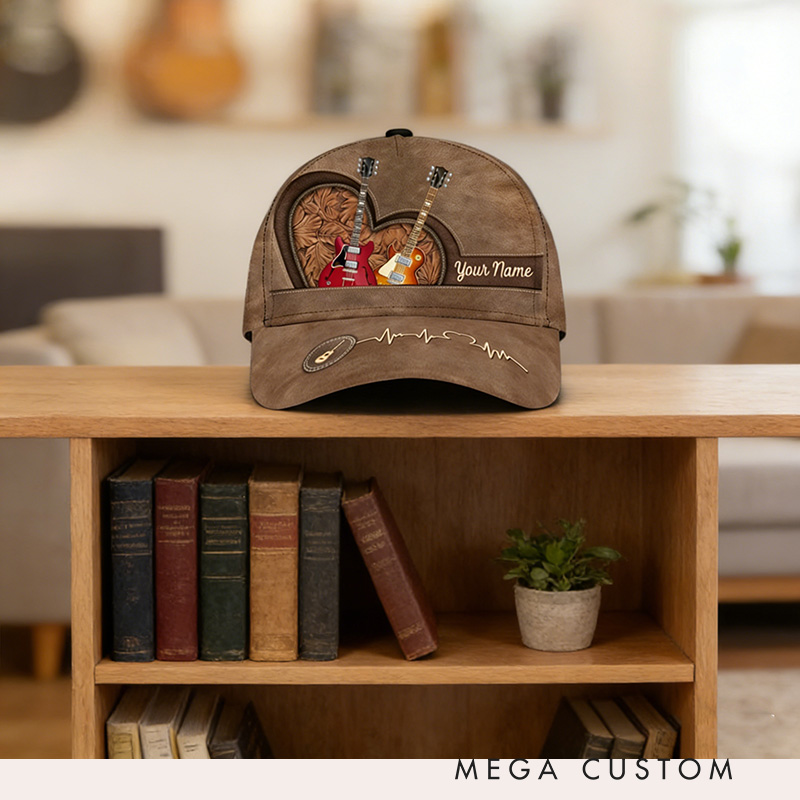 Personalized Name Baseball Cap for Music Lover Perfect Music Lovers Guitar Lovers Custom Gift Hat With Unique Design Lover Guitar