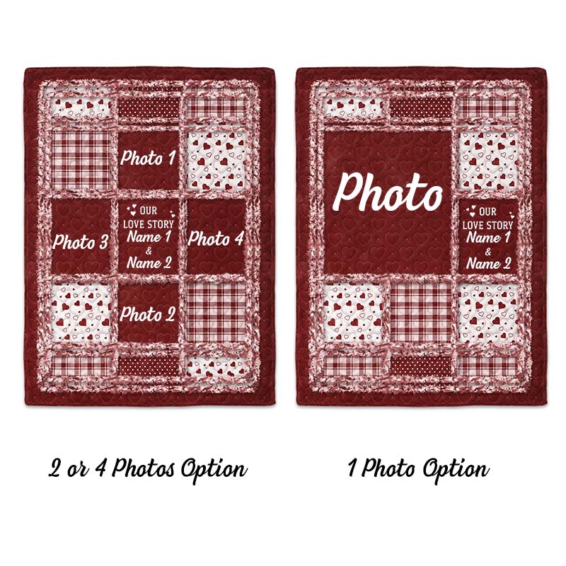 Personalized Photo Blanket Custom Photo Our Love Story Blanket for Couples Valentine Anniversary Gift Blanket for Husband Wife