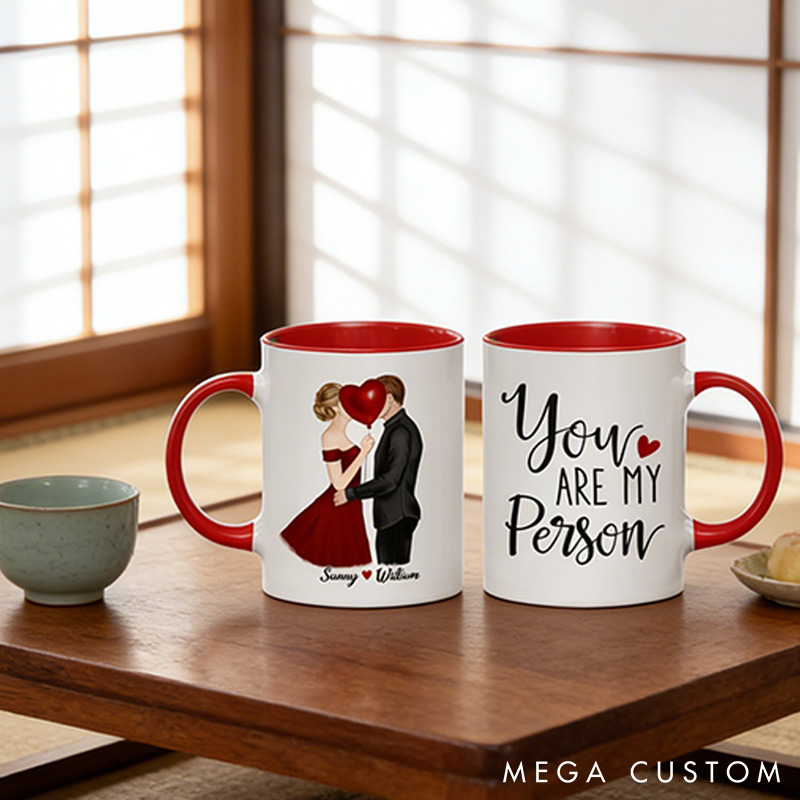 Personalized Kissing Couple You Are My Person Mug Valentine Gift for Wife Romantic Coffee Mug for husband Valentine Mug for Her Him