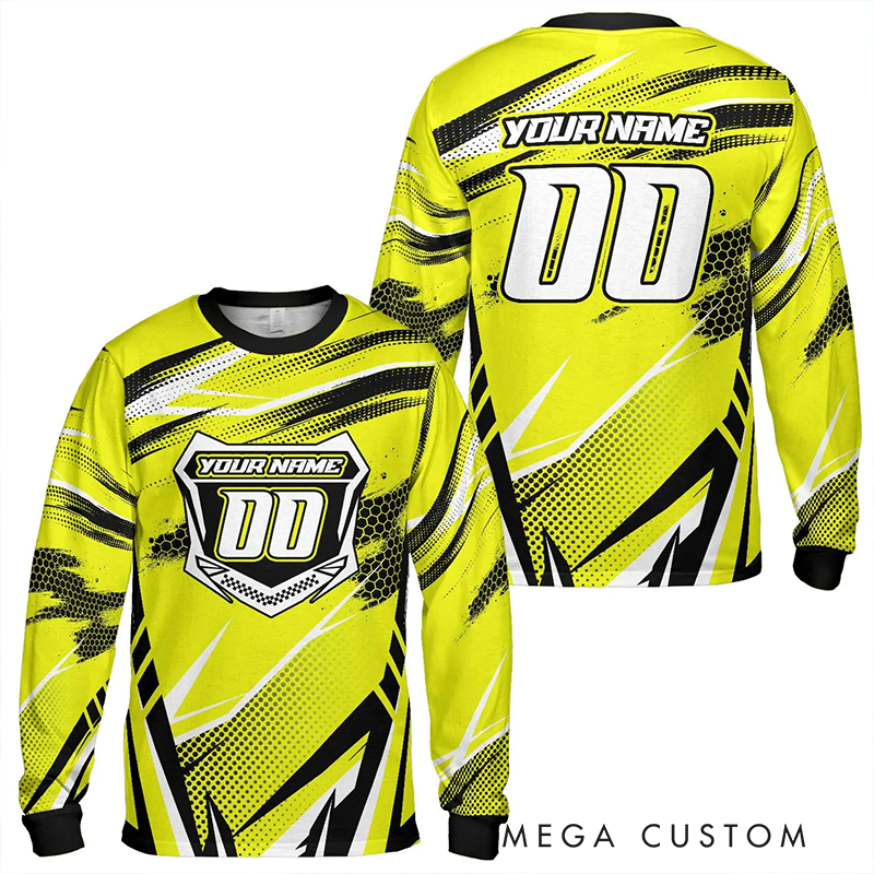 Personalized Name Number Motocross Jersey Dirt Bike Long Sleeve Shirt Gift for Motocross Riders