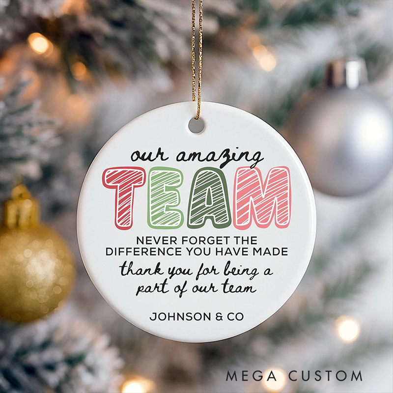 Personalized Christmas Ornament with Our Amazing Design Gift for Coworkers