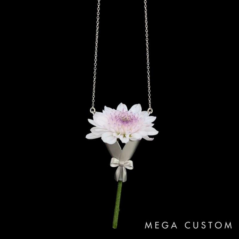 Personalized Customizable Floral Necklace Refreshing Vibe Unique Gift Choice DIY Flower Bouquet Pendant for Her