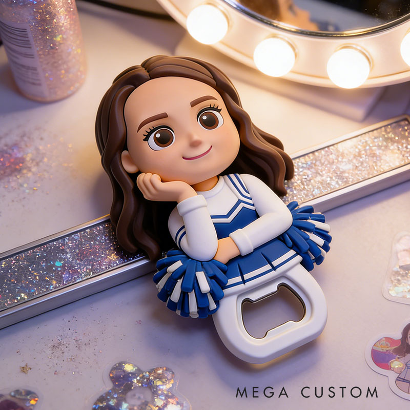 Personalized Cheerleader 3D Face Bottle Opener Bachelorette Parties & Bar Decor