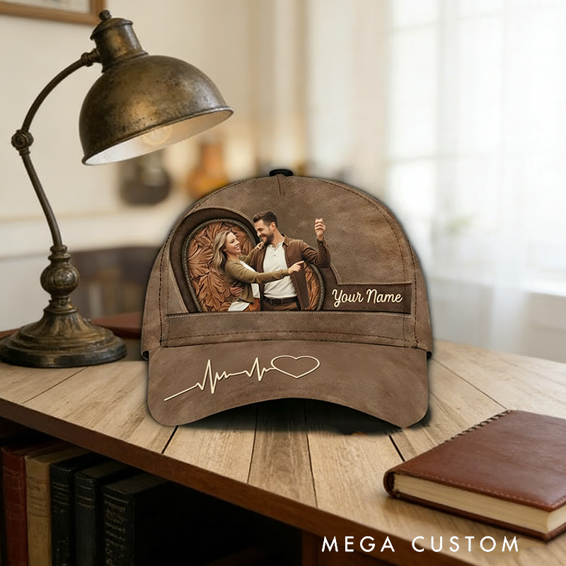 Personalized Name and Photo Baseball Cap for Lover Family Perfect Couple Dance Lovers Custom Gift Hat with Unique Design for Valentine's Day Anniversary