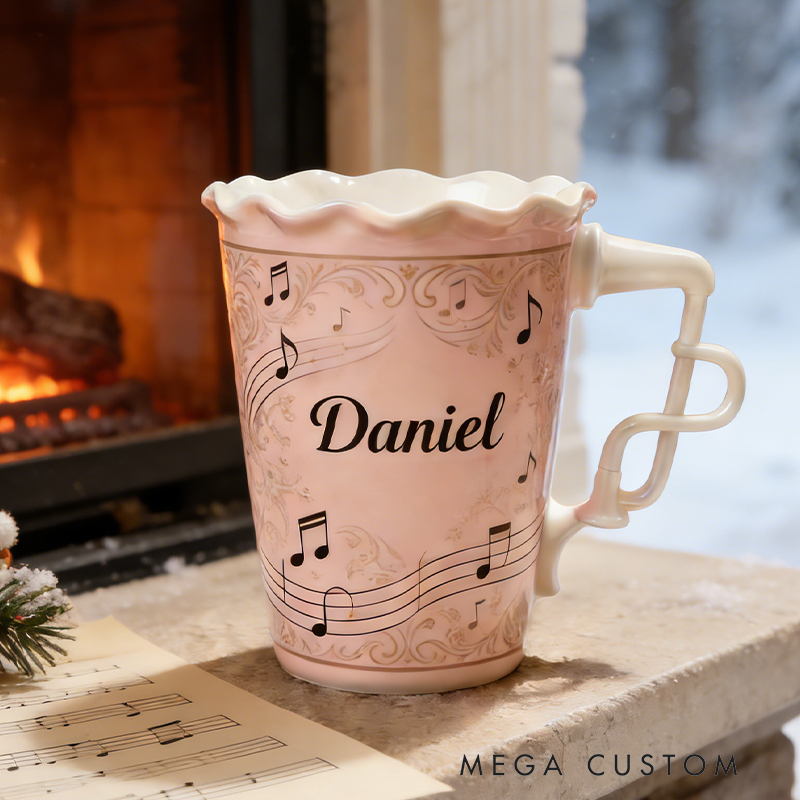 Personalized Music Notes Ceramic Cup a Charming Gift for Any Music Enthusiast