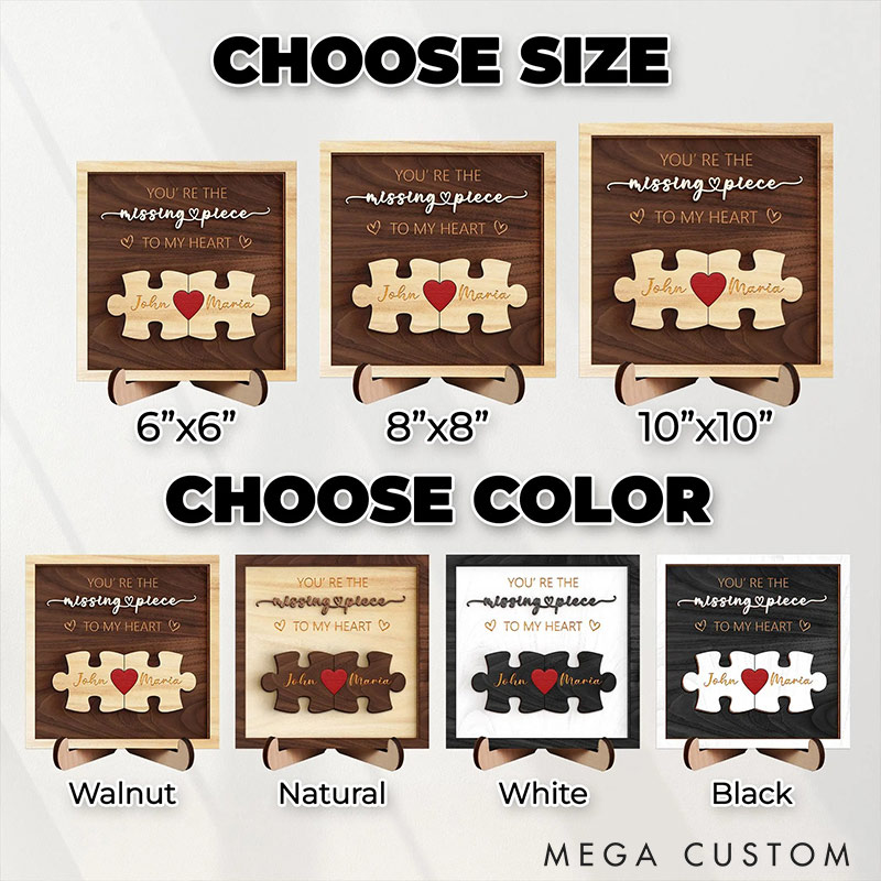 Personalized Puzzle Name Sign for Couple Valentine's Day Gift for Wife Husband Couple Home Decro Puzzle Couple Sign Gift for Girlfriend Boyfriend