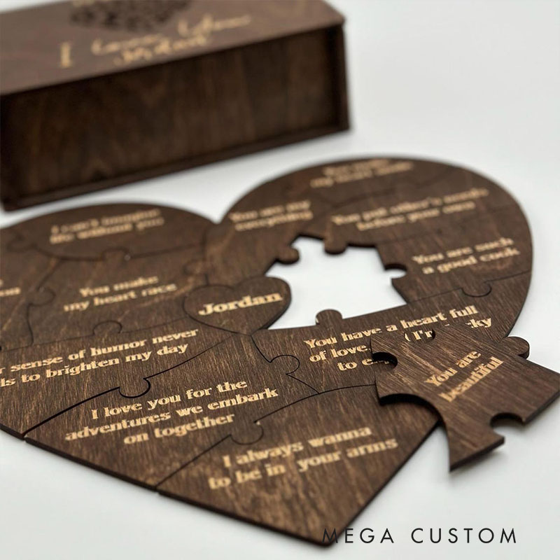 Personalized Wooden Puzzle Reasons I Love you Gift for Her Gift for Girlfriend Birthday