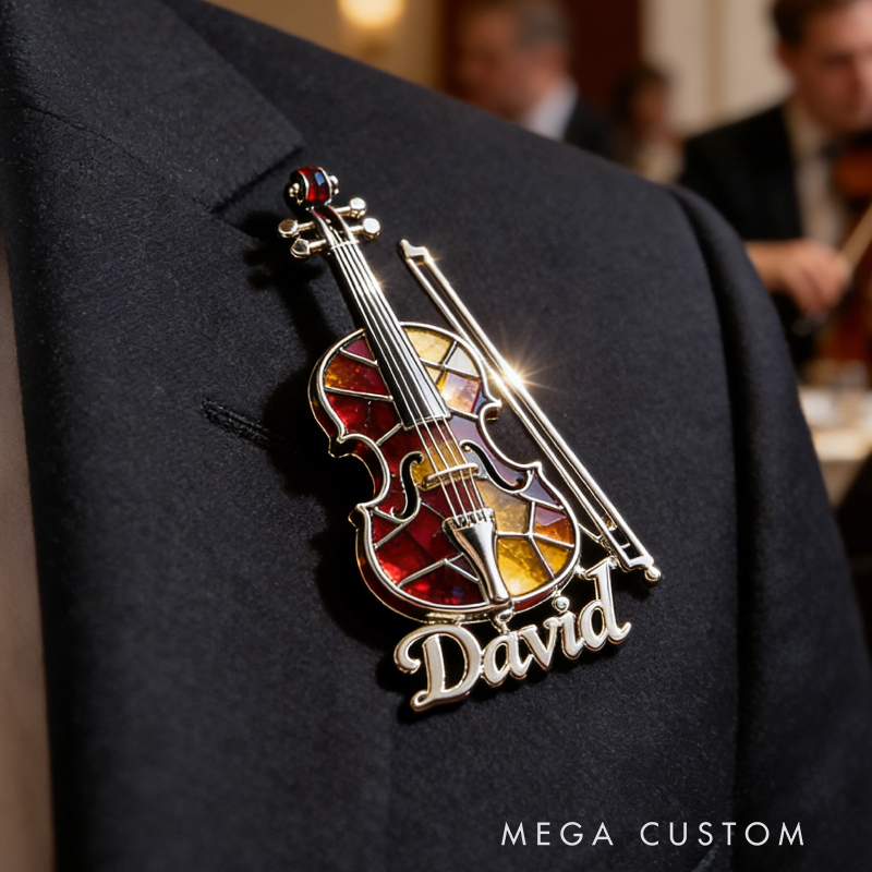 Personalized Violin Custom Enamel Pin Carry Your Passion for Music