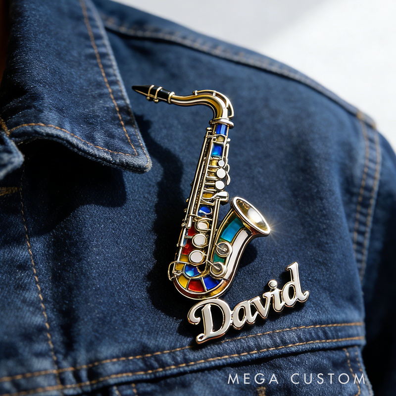 Personalized Saxophone Fashion Enamel Pin Classic Instrument Motif Suitable for any Occasion
