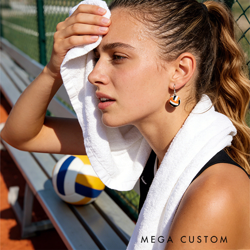 Personalized Volleyball Earrings with Custom Ball Colors For Volleyball Fans