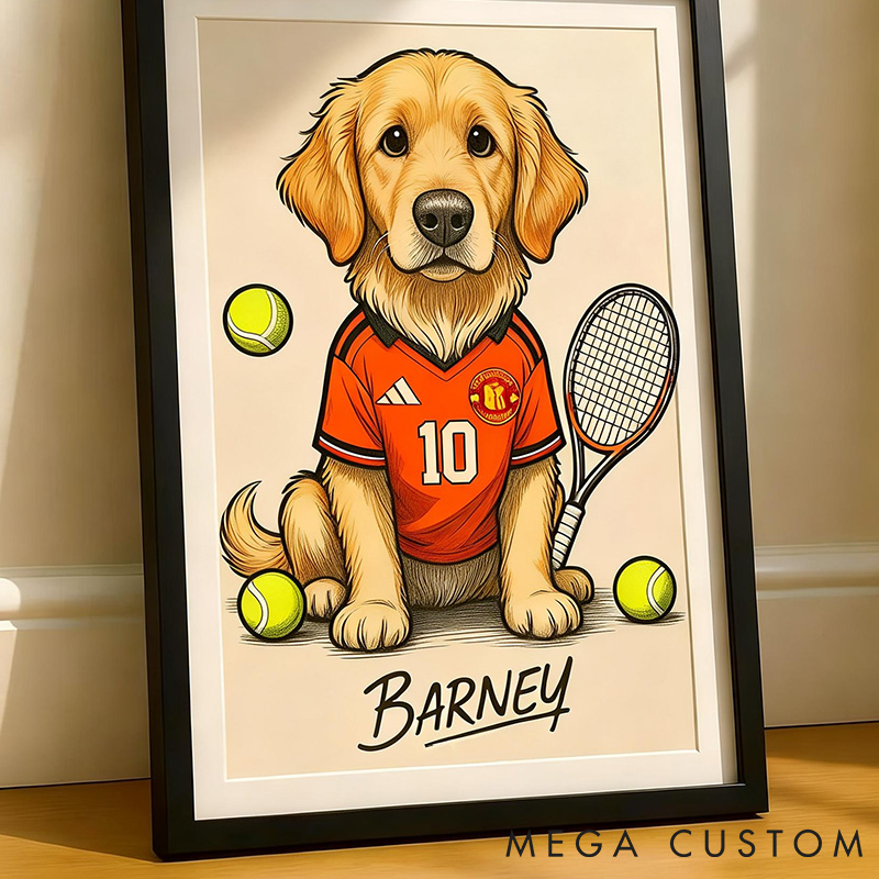 Personalized Pet Lover Football Team Shirt Custom Dog Illustration  Unique Gift for Pet Lovers for Football Fans Pet Portrait