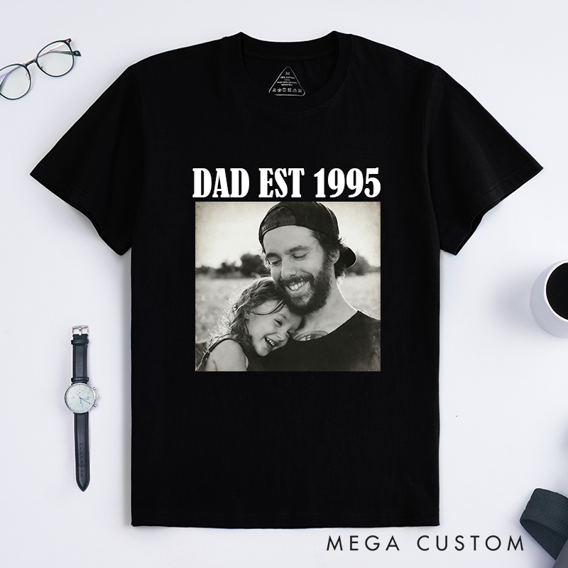 Personalised Photo Dad Shirt Custom Comfort Colors Dad Shirt Dad Picture Tshirt  Gift for Dad Dad Tee Dad Gift Grandpa Gift