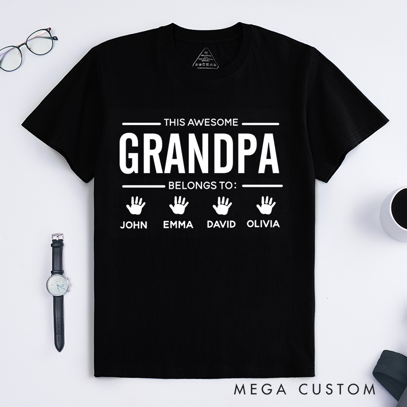 Personalised Father's Day Gift for Grandpa Custom Grandpa Shirt With Grandkids Names Custom Grandpa Shirt Grandpa Shirt With Grandkids Names