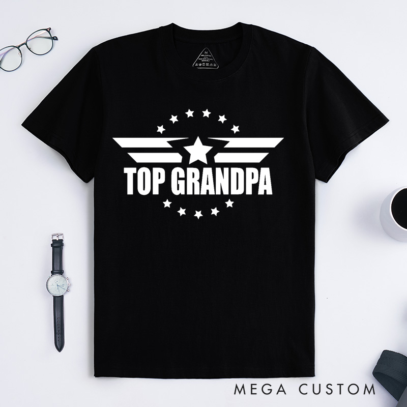 Personalized Top Grandpa T Shirt Custom Gift for Grandfather Father's Day Birthday Comfortable Cotton Shirt for Men Unique Grandpa Appreciation Tee