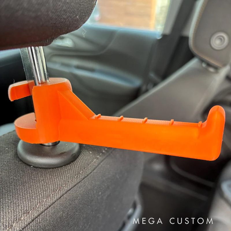  Headrest Bow Hanger – 3D Printed Archery Gear Holder for In-Car Storage