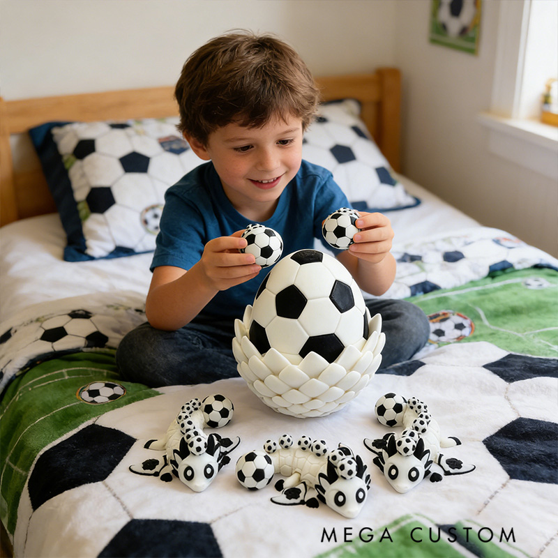 Personalized 3D Soccer Dragon and Egg Soccer the Perfect Gift for Soccer Loving Kids