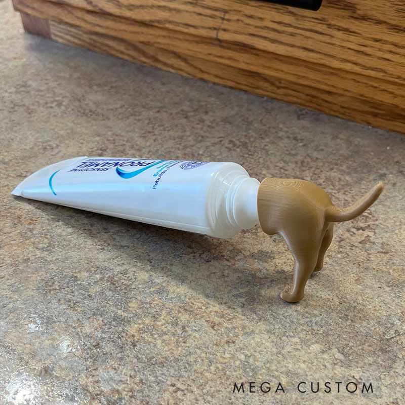 Pooping Dog Butt Toothpaste Topper 3D Printed Funny Gag Gift for Dog Lovers