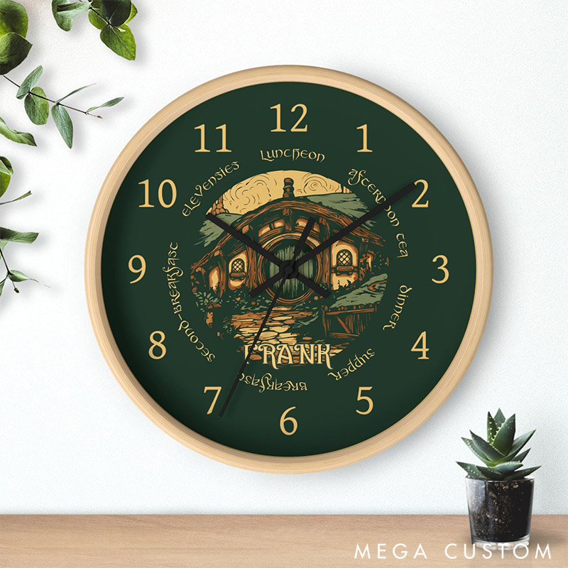 Personalized Meal Time Wall Clock Seven Meals Wall Clock Round Door Cottage Art Fantasy Valentine's Gift for Husband