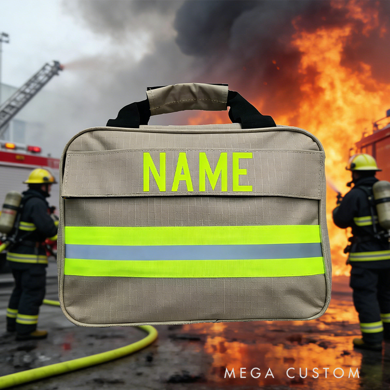 Personalized Custom Hi-Vis Gear Bag - Personalized Name Heavy-Duty Organizer with Reflective Stripes | Durable Water-Resistant Toiletry/Tool Bag