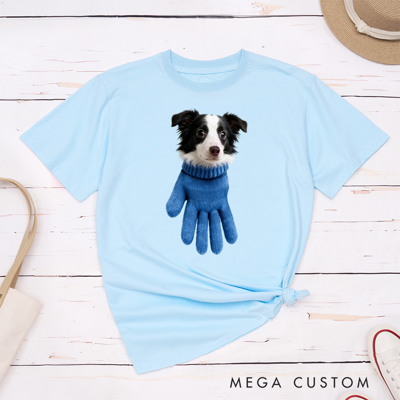 Personalized Pet Lover Pup in Glove Charm Gift Dog Lover Gift Pet LoverGraphic Unisex T-Shirt