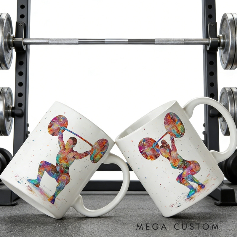 Personalized Couple Mug Fitness Gift Weightlifting Mug Female Weightlifter Gift Fitness Cup for Gym Lover