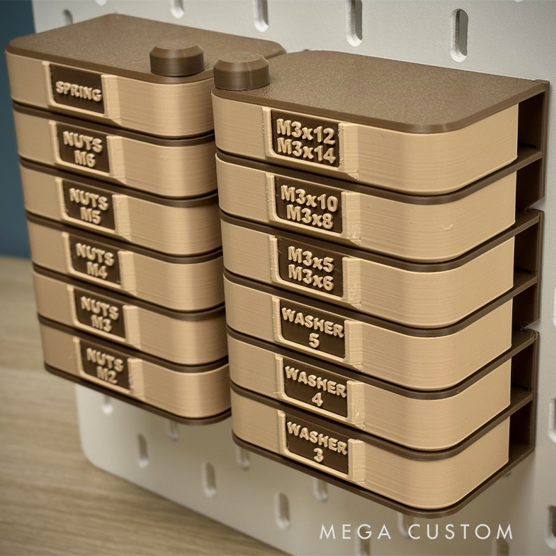 Stackable Hardware Organizer (Ammo Can Style) - 3D Printed Storage for Screws, Nuts & Washers
