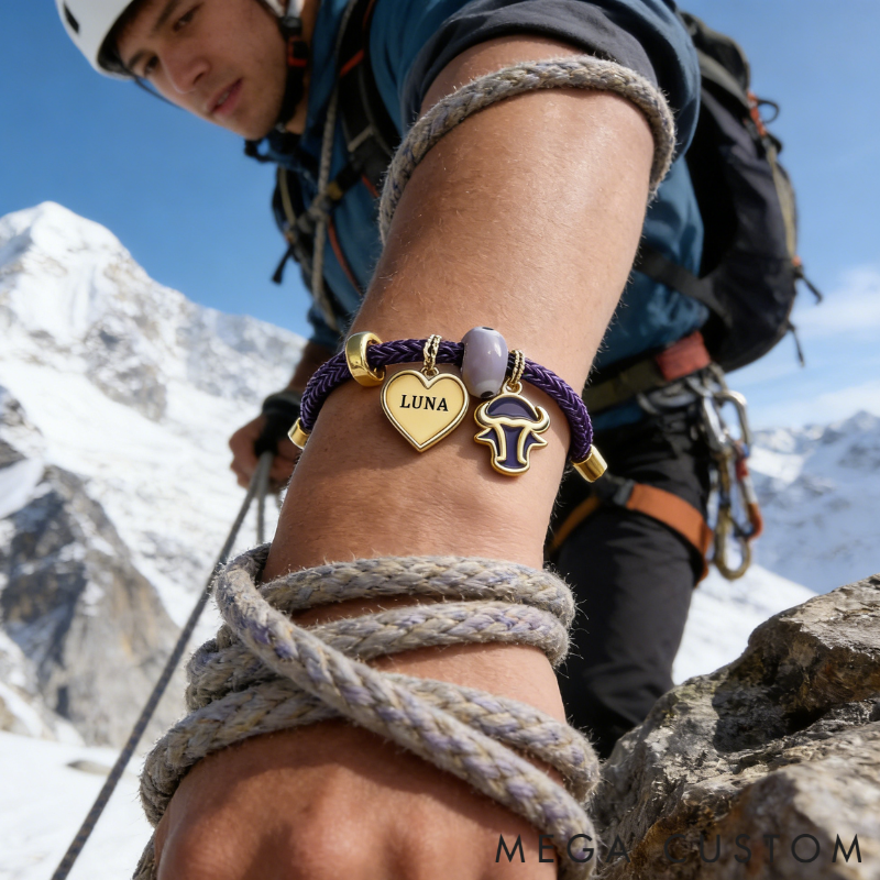 Personalized Zodiac Initials Couple Bracelet Engraved Constellation Charm Gift for Lovers Romantic Connection