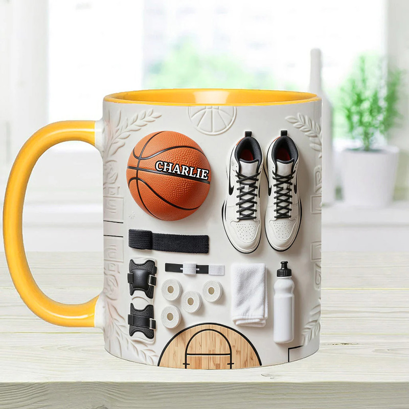 [Copy]Personalized Basketball Mug with Custom Name and Bold Player Silhouette Design Perfect Gift for Basketball Fans