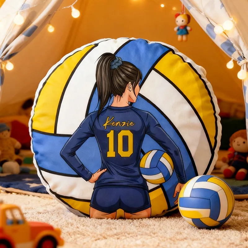 Personalized Volleyball Pillow with Custom Name and Player Design for Volleyball Enthusiasts