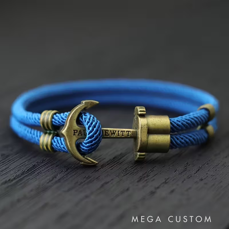 Personalized Bronze Pirate Bracelet Punk Fabric-Wrapped Men’s Gifts Father’s Day Valentine’s Day Groomsmen Bracelets