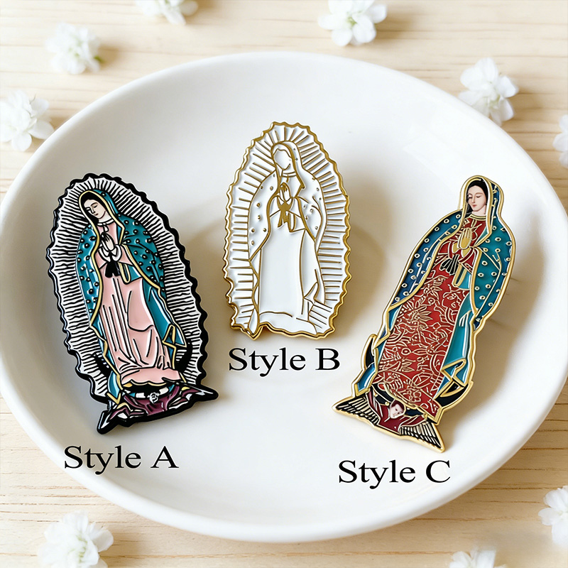 Personalized Our Lady of Guadalupe Virgin Mary Pins Catholic Gift Religious Gift for Women Girls