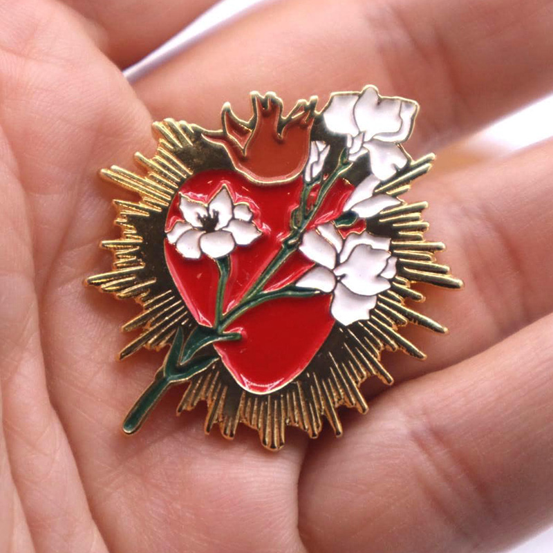 Personalized Immaculate Sacred Heart Pins Catholic Virgin Mary Gift Religious Gift for Friends and Family