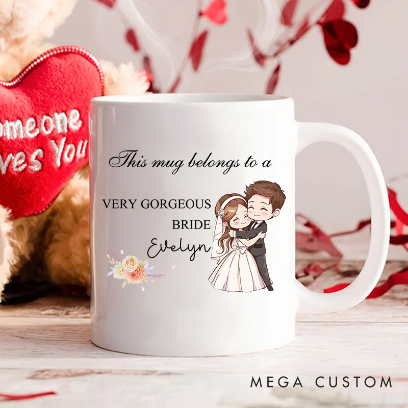 Personalized Groom Bride Mug Couple Wedding Party Cup Anniversary Coff Mug for Her Him