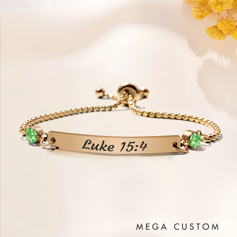 Personalized Bible Verse Bracelet with Birthstone Religious Christian Bracelet Jewelry for Women Birthday Gift Christian Baptism Gift for Her