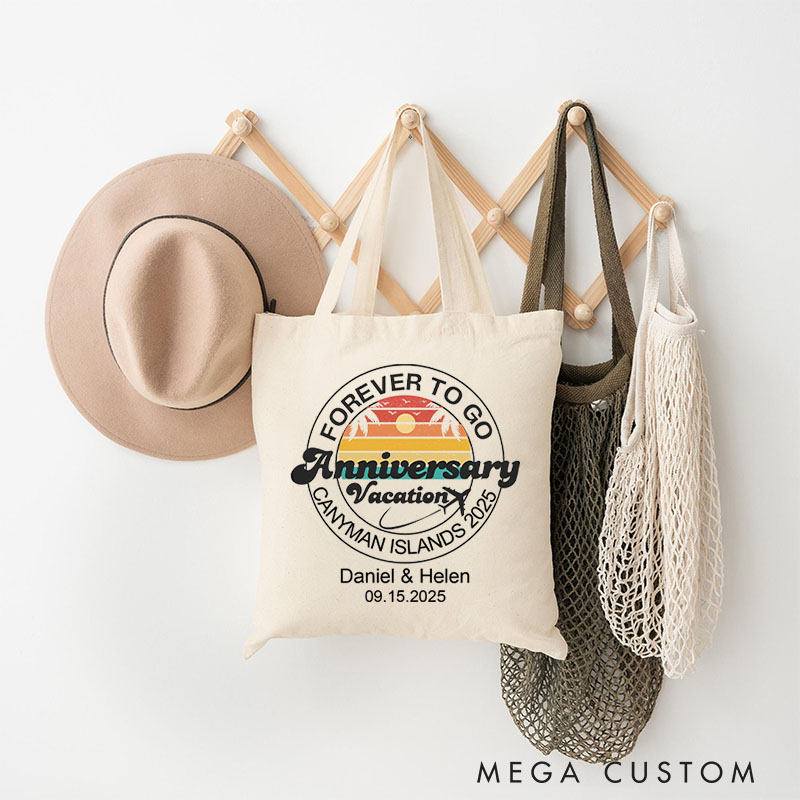 Personalized 50th Anniversary Tote Bag Couple Anniversary Canvas Bag 50th Beach Travel Anniversary Gift Bag for Her