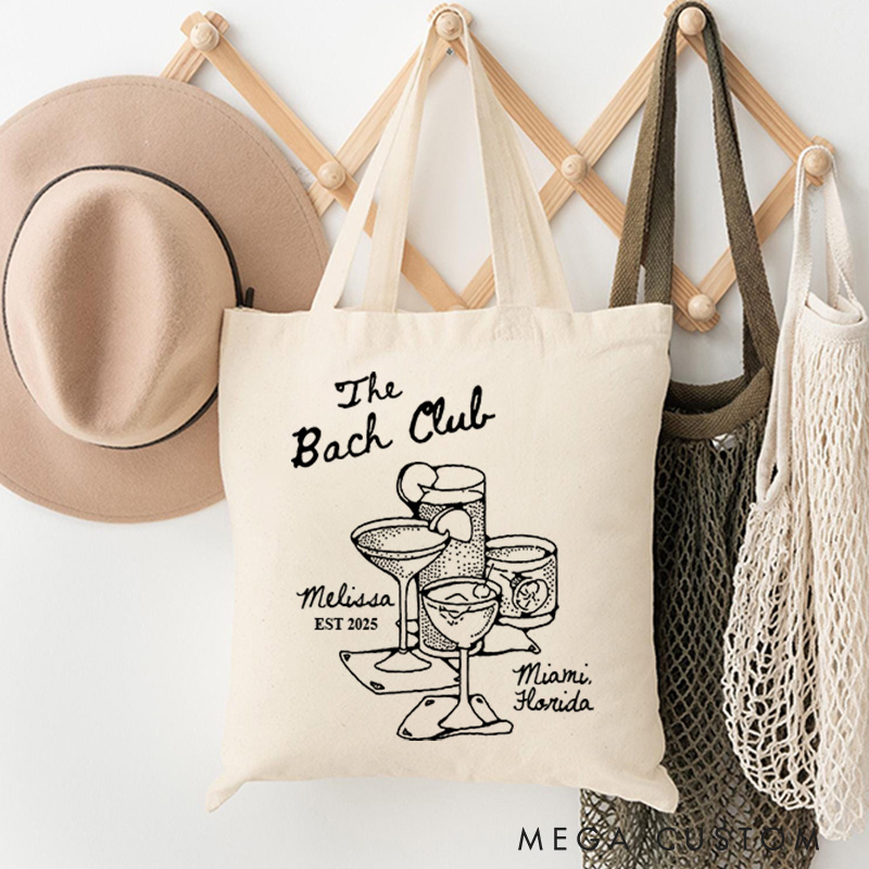 Personalized The Bach Club Cocktail Tote Bag Bridesmaid Tote Bachelorette Party Gift for Bride