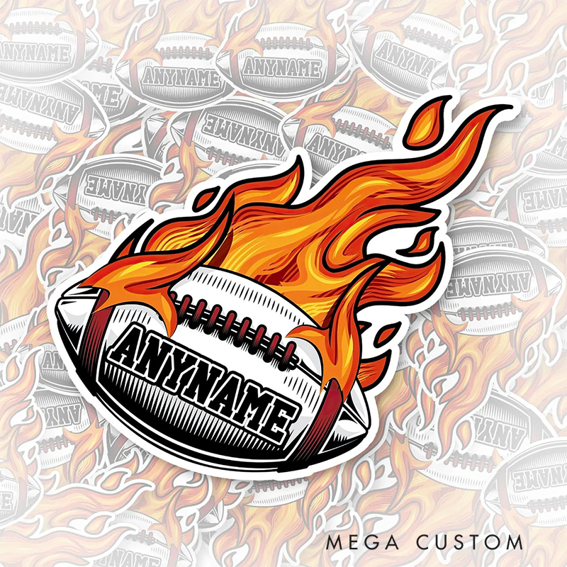Personalized America Football and Rugby Sticker with Custom Player Name for Fans