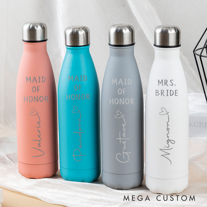 Personalized Best Team Ever Water Bottle for Bridesmaid Bride Tumbler Bachelorette Party Gift